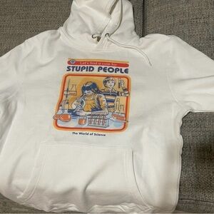 White Graphic Hoodie with Science Print